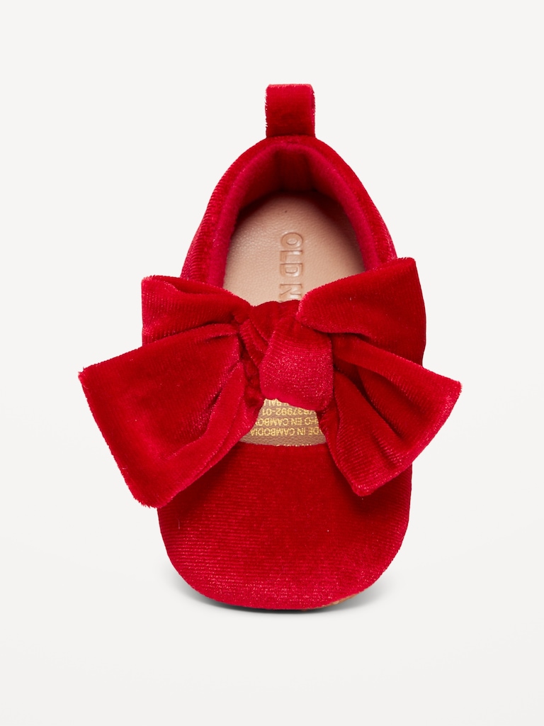 Velvet Bow Ballet Flats for Baby