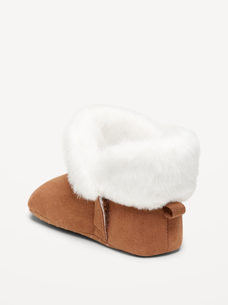 Cozy Faux-Fur Cuffed Booties for Toddler & Baby