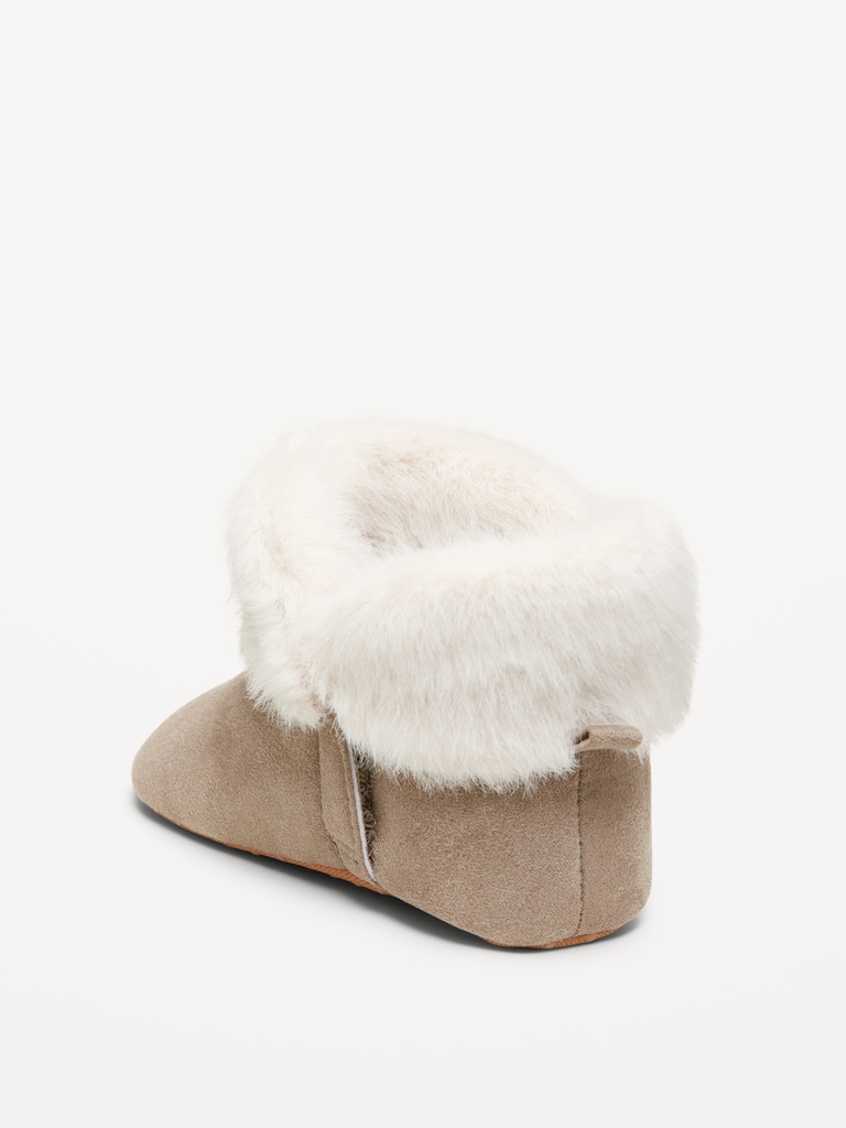 Cozy Faux-Fur Cuffed Booties for Toddler & Baby