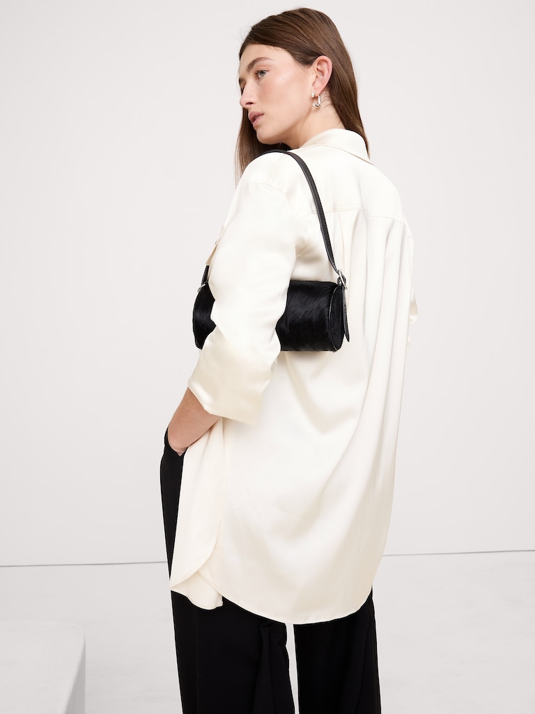 Stretch-Satin Utility Shirt