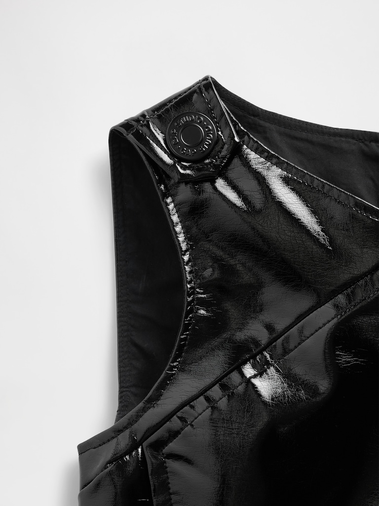 GapStudio Vegan Patent Leather Mini Dress