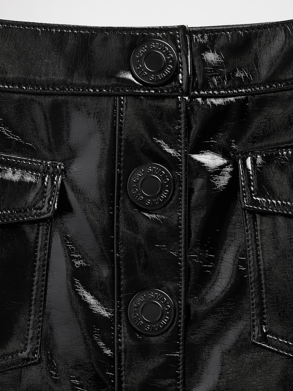 GapStudio Vegan Patent Leather Mini Skirt