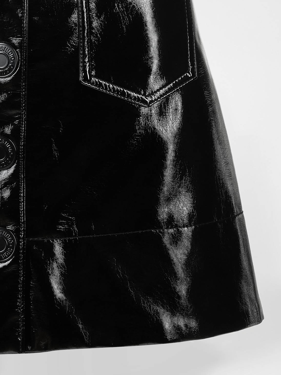 GapStudio Vegan Patent Leather Mini Skirt