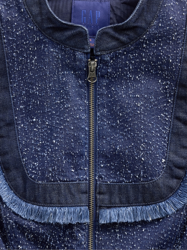 GapStudio Denim Tweed Fringe Jacket