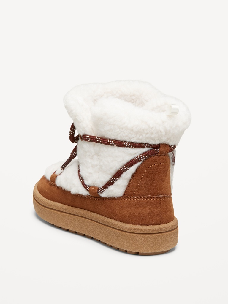 Sherpa Lace-Up Alpine Boots for Toddler Girls