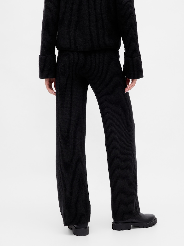 CashSoft Shaker-Stitch Sweater Pants