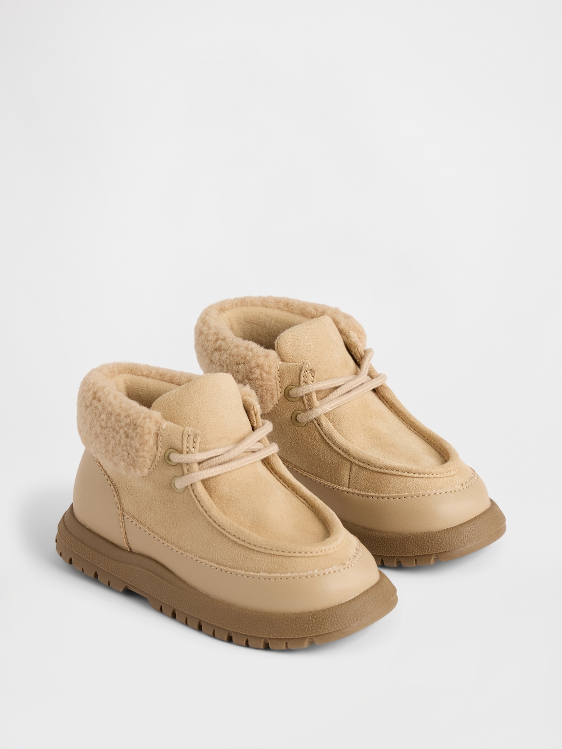 Toddler Vegan Suede Sherpa-Cuff Boots