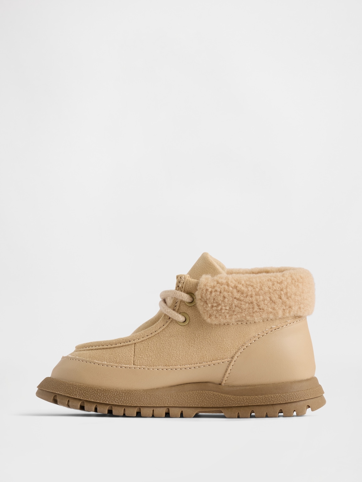 Toddler Vegan Suede Sherpa-Cuff Boots