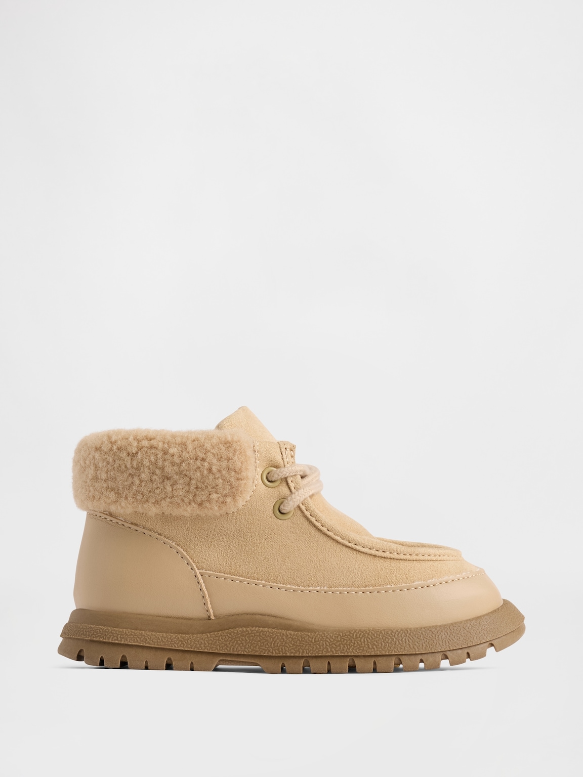 Toddler Vegan Suede Sherpa-Cuff Boots