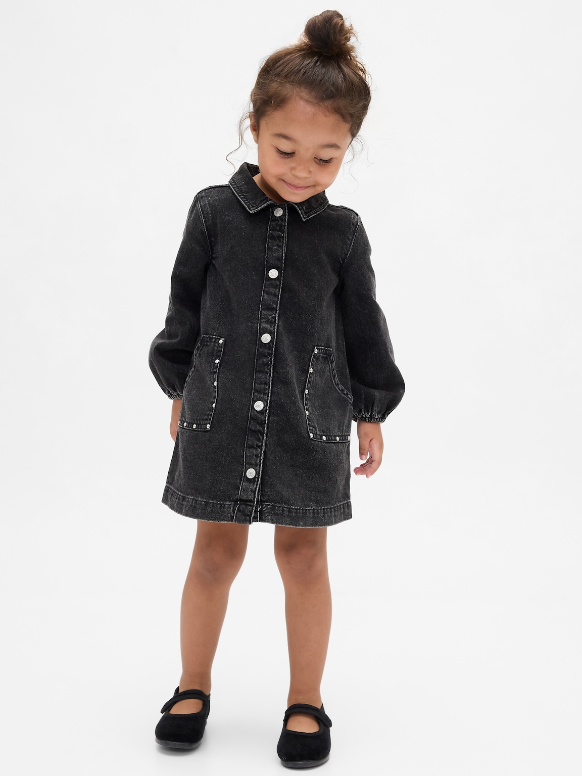 Baby & Toddler Denim Studded Pocket Dress