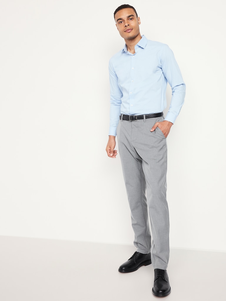 90's Straight-Fit Twill Dress Pants