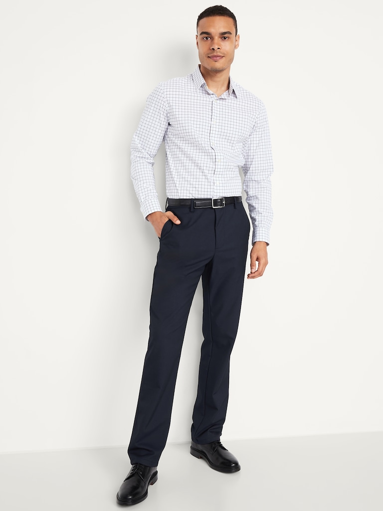 90's Straight-Fit Twill Dress Pants