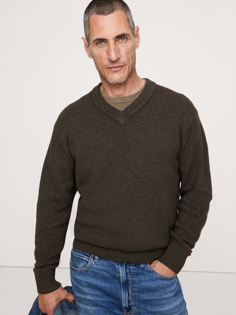 Italian Merino-Blend V-Neck Sweater