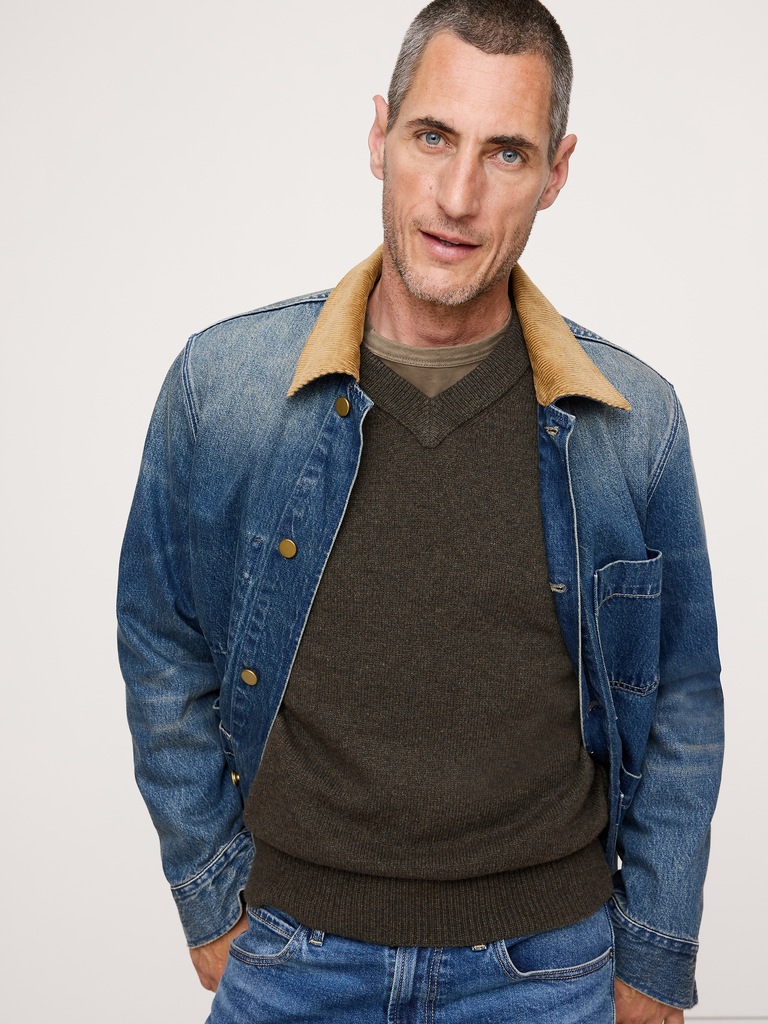 Italian Merino-Blend V-Neck Sweater