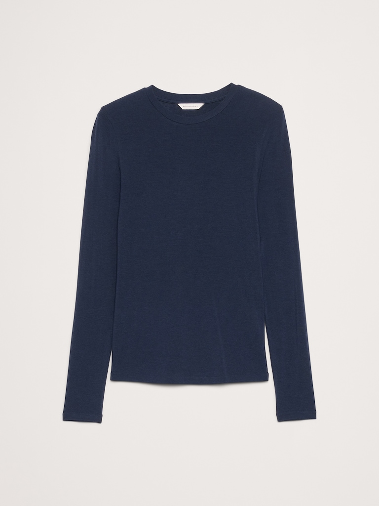 Luxe Wool-Blend Crew-Neck T-Shirt