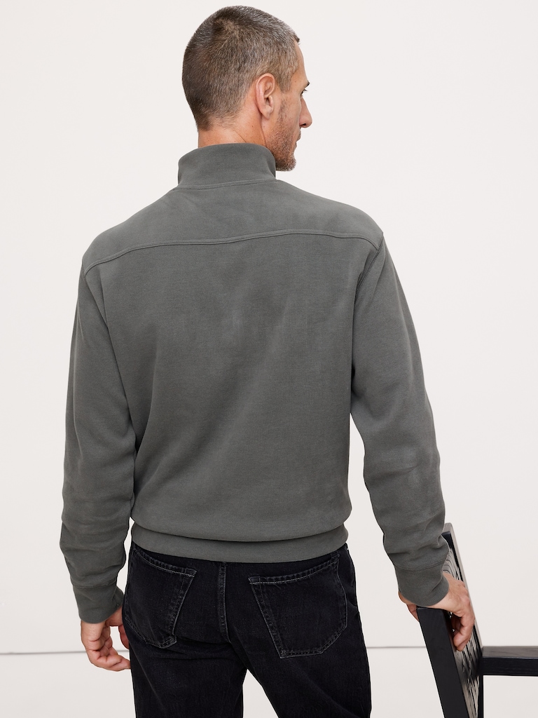 Double-Knit Mock-Neck Sweatshirt