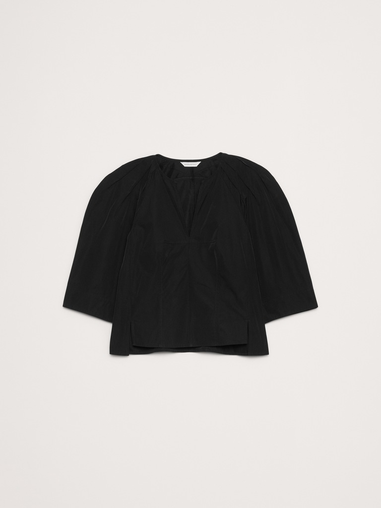 Taffeta Volume-Sleeve Top