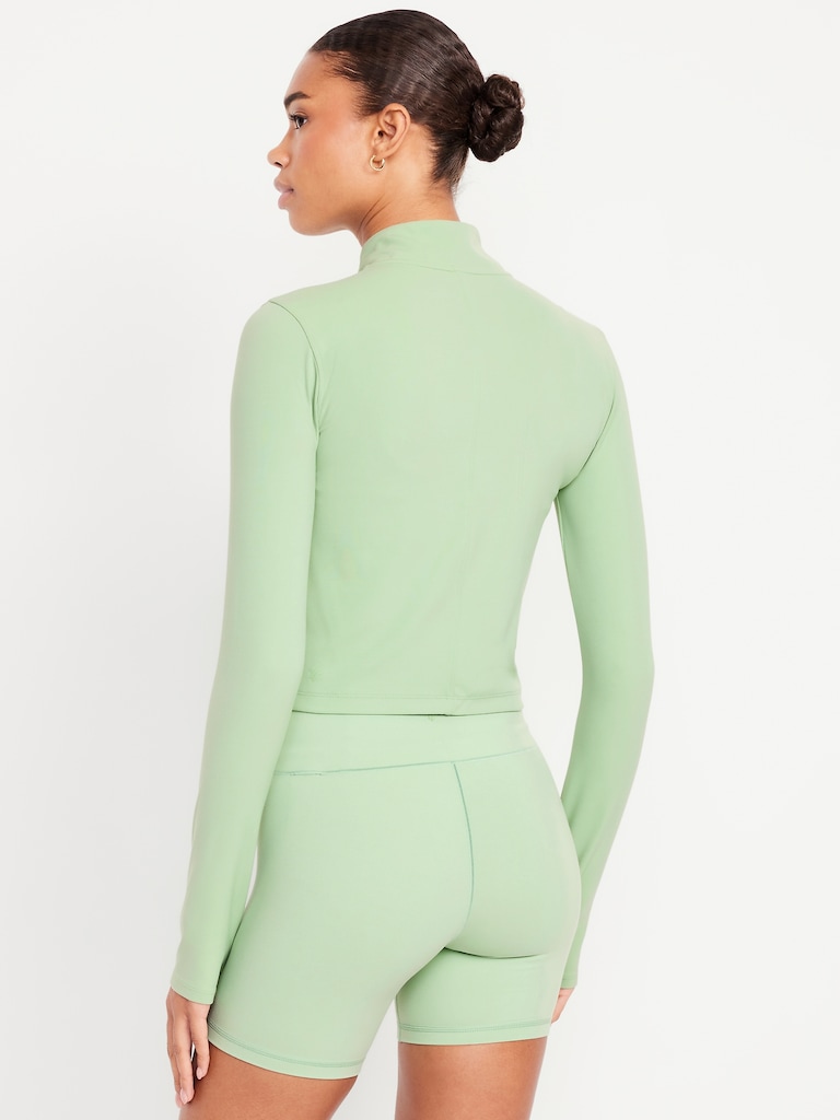 StudioSmooth Full-Zip Cropped Jacket