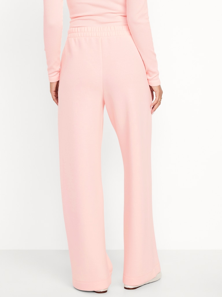 High-Waisted Bounce Fleece Wide-Leg Sweatpants