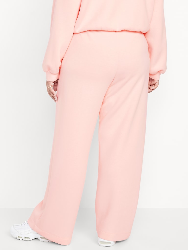 High-Waisted Bounce Fleece Wide-Leg Sweatpants