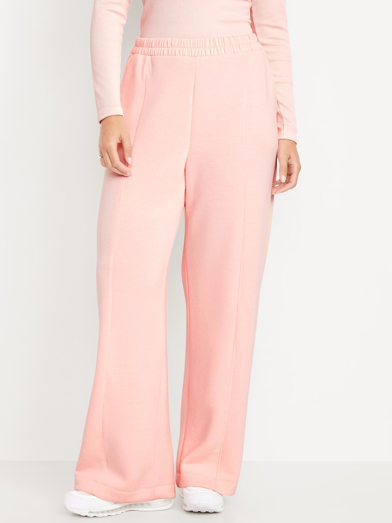 High-Waisted Bounce Fleece Wide-Leg Sweatpants