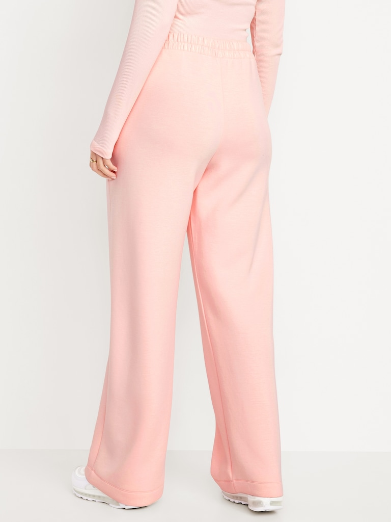 High-Waisted Bounce Fleece Wide-Leg Sweatpants