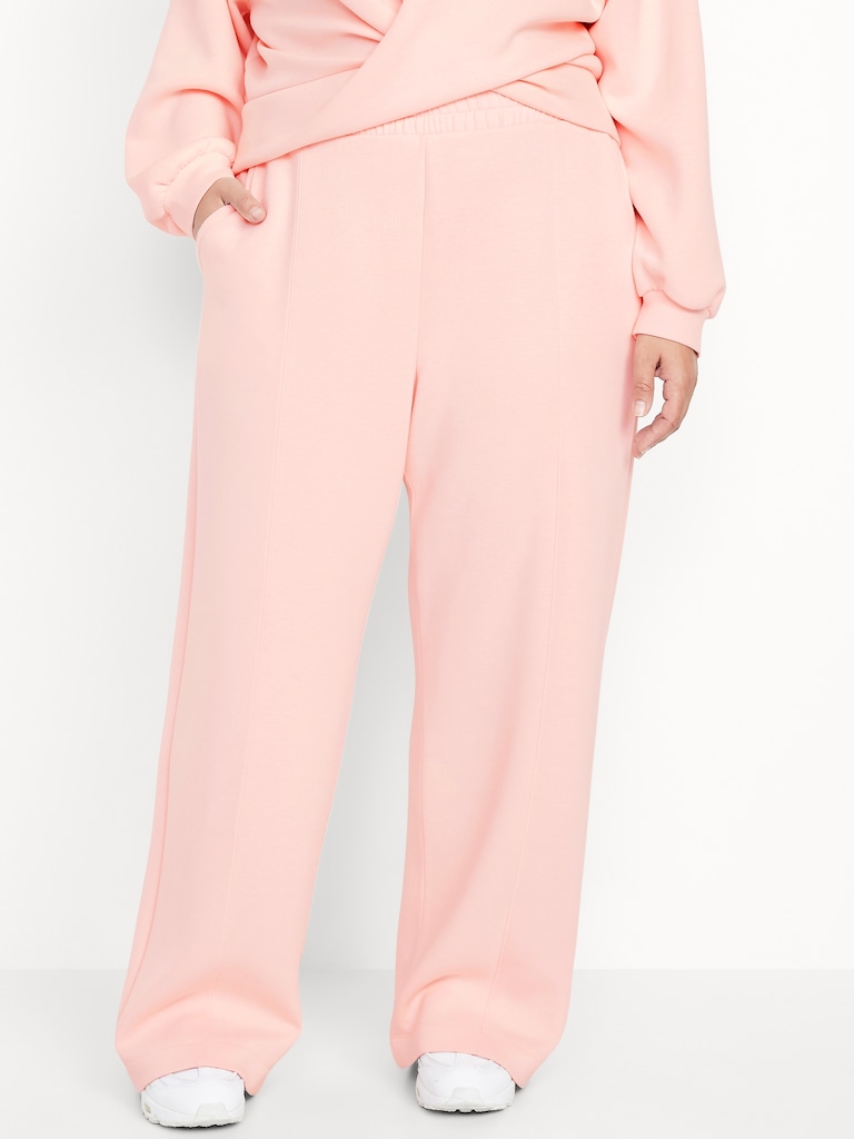 High-Waisted Bounce Fleece Wide-Leg Sweatpants