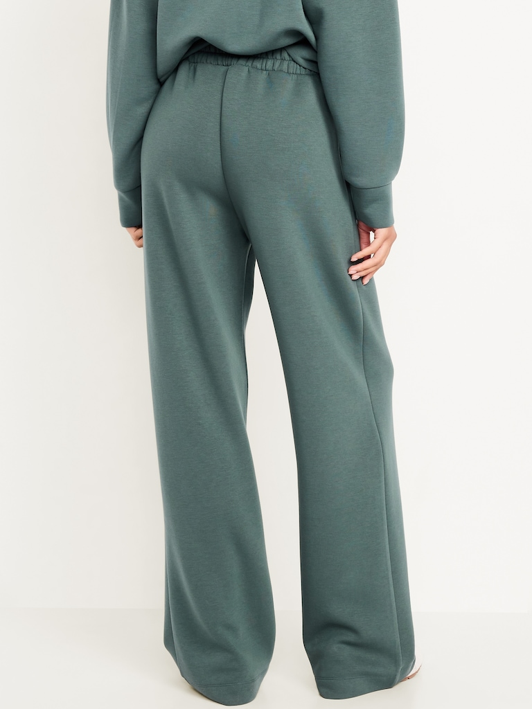 High-Waisted Bounce Fleece Wide-Leg Sweatpants