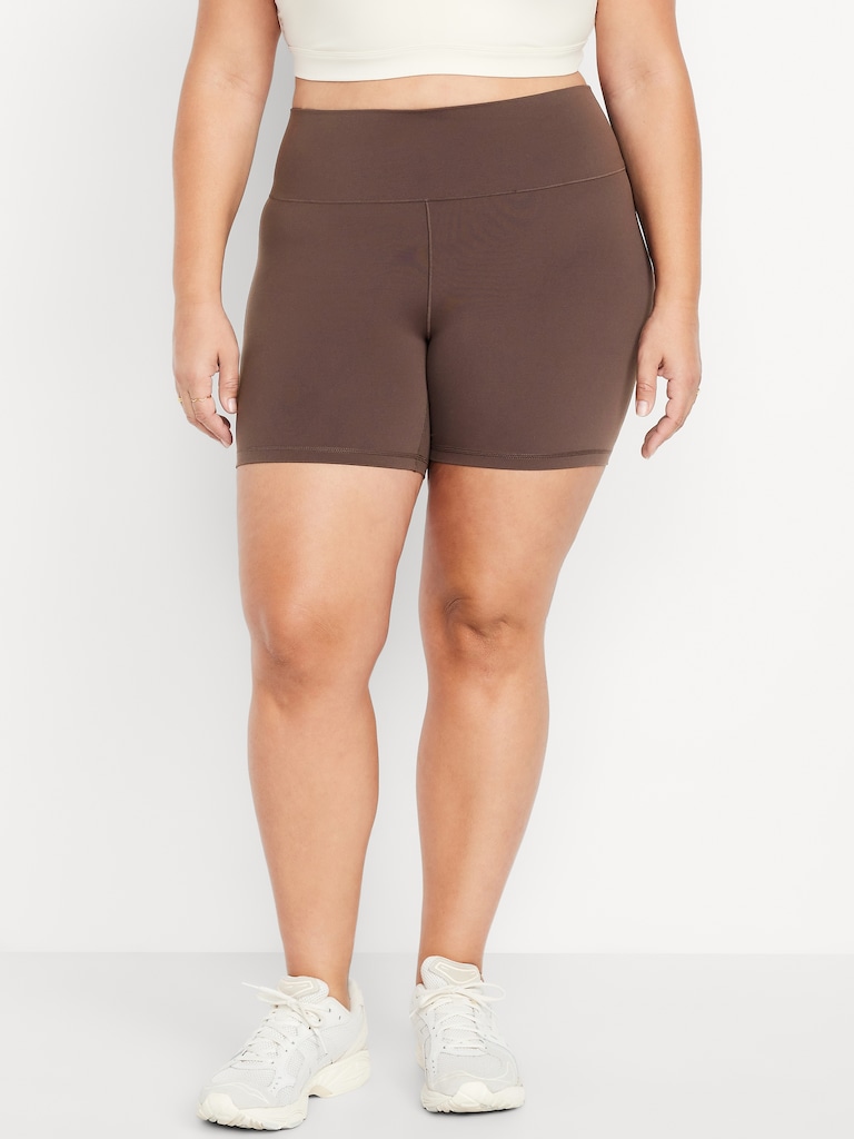 High-Waisted StudioSmooth Biker Shorts -- 6-inch inseam