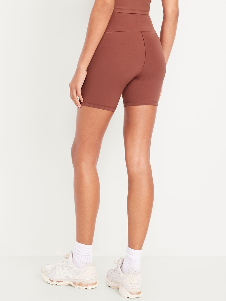 High-Waisted StudioSmooth Biker Shorts -- 6-inch inseam