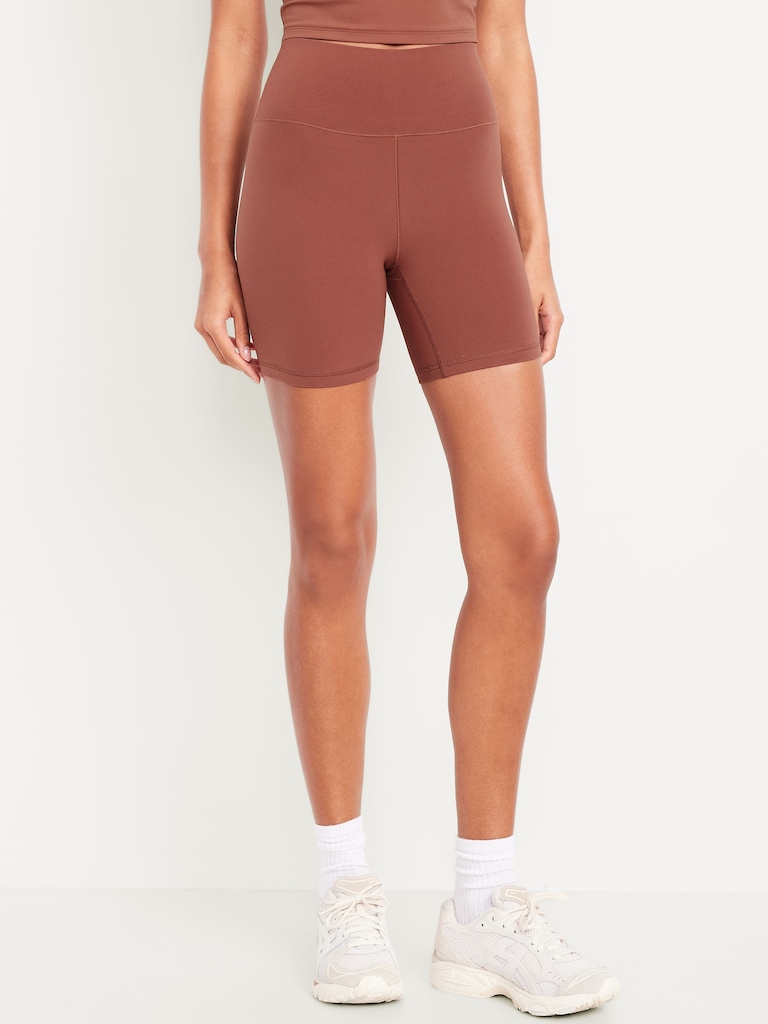 High-Waisted StudioSmooth Biker Shorts -- 6-inch inseam