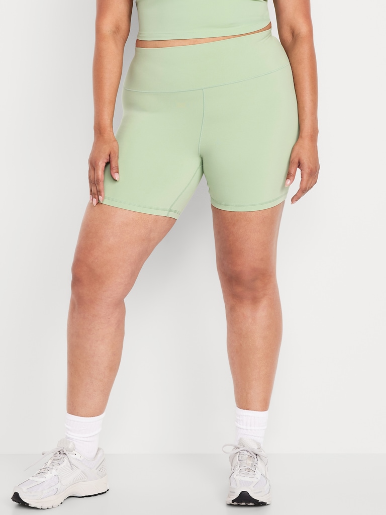 High-Waisted StudioSmooth Biker Shorts -- 6-inch inseam