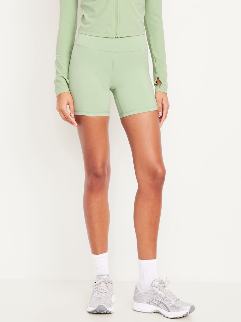 High-Waisted StudioSmooth Biker Shorts -- 6-inch inseam