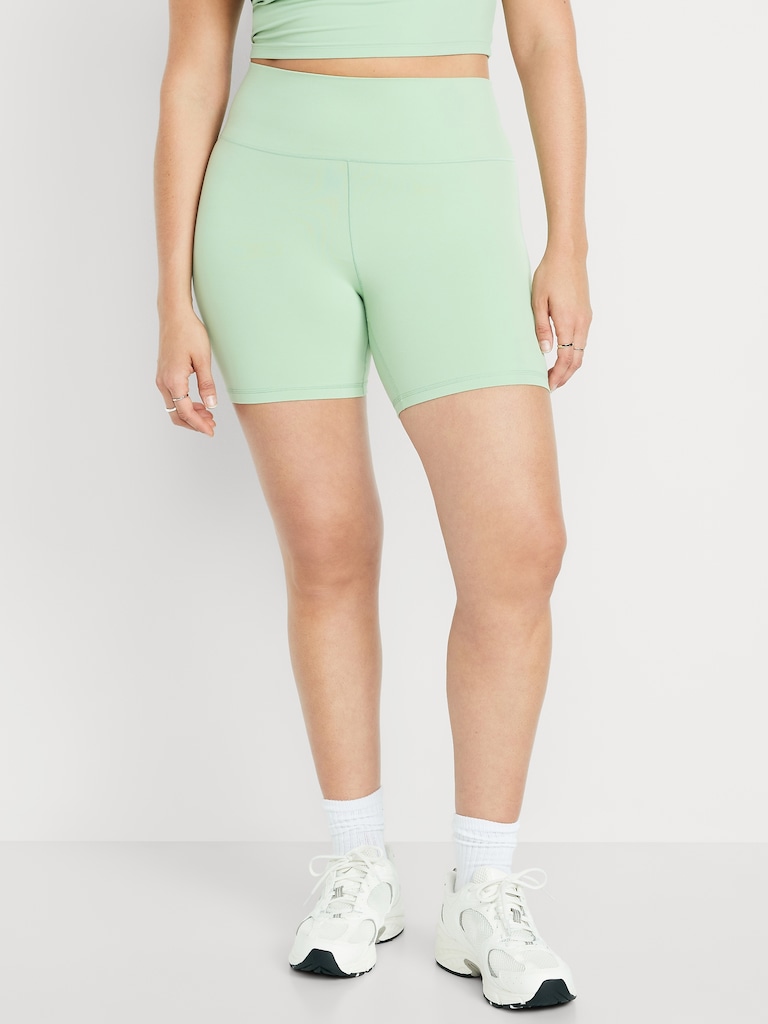 High-Waisted StudioSmooth Biker Shorts -- 6-inch inseam