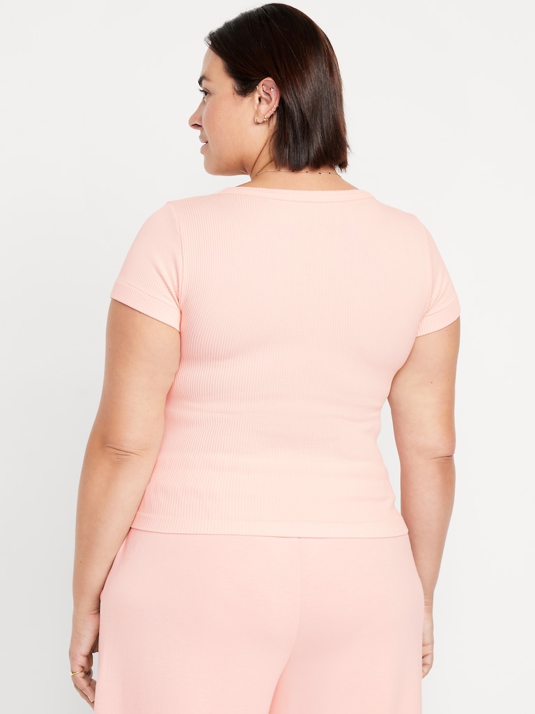 Exhale Seamless Cropped Rib T-Shirt