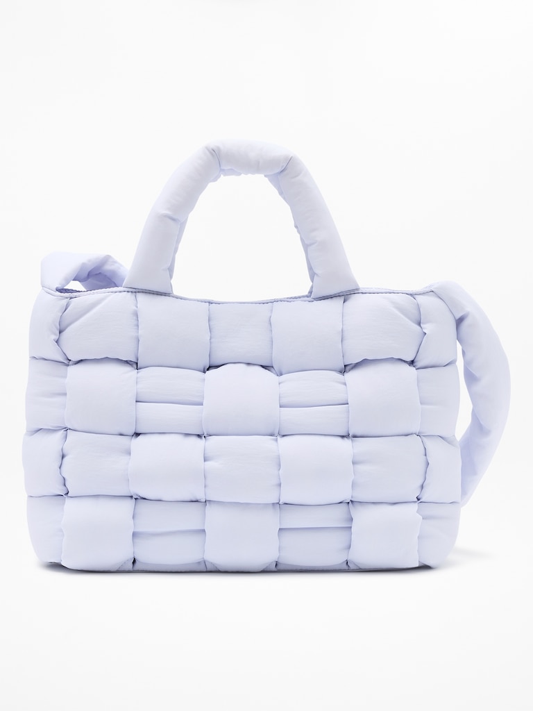 Woven Square Puff Tote