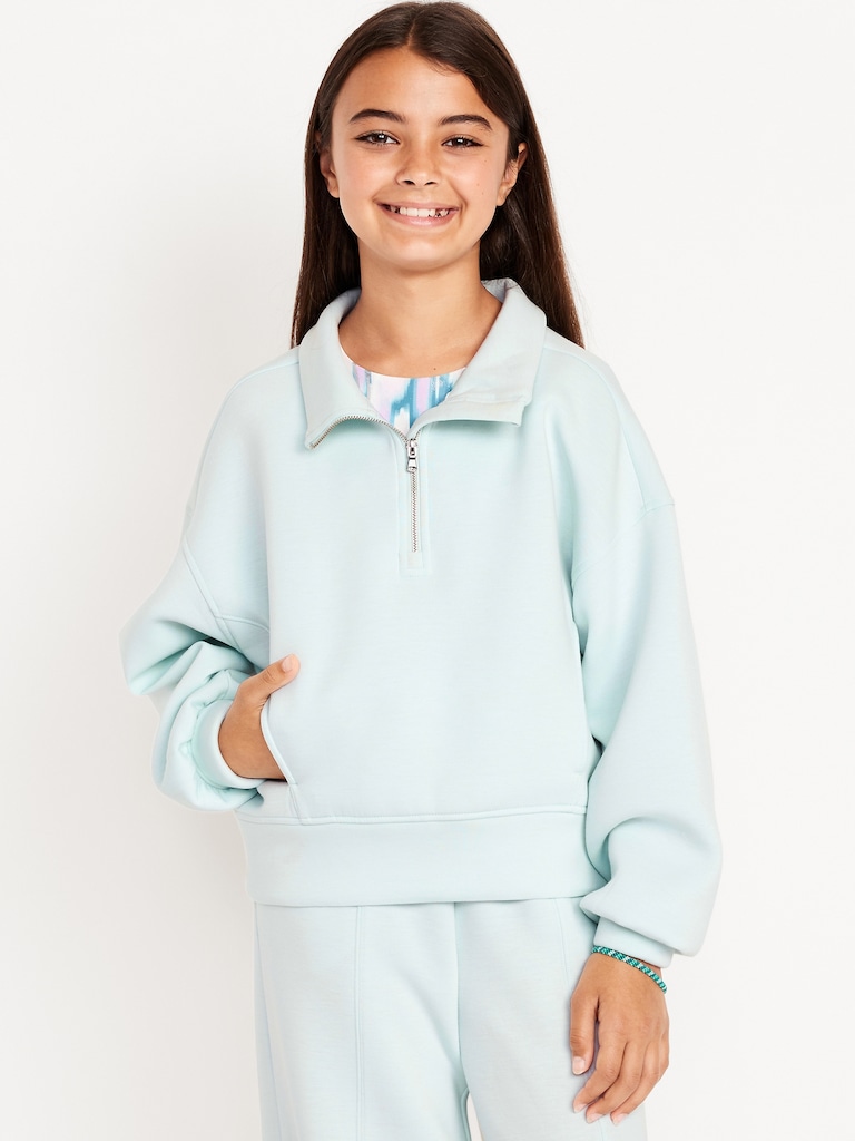 Half-Zip Bounce Fleece Pullover Sweatshirt for Girls