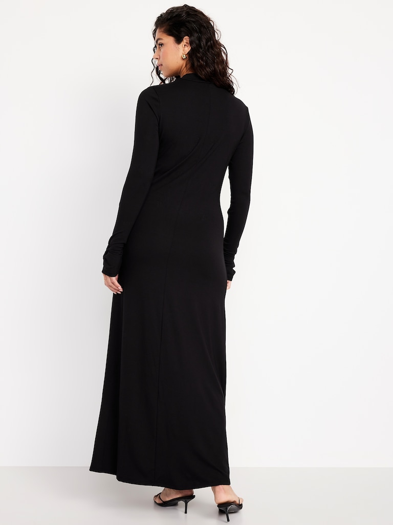Mock Neck Maxi Dress