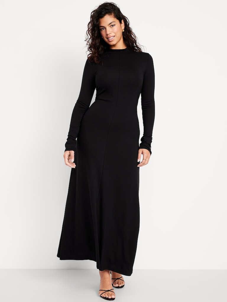 Mock Neck Maxi Dress