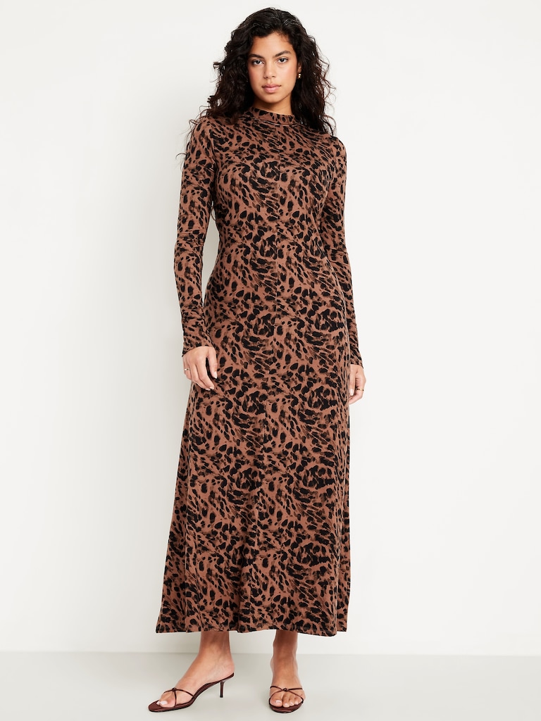 Mock Neck Maxi Dress