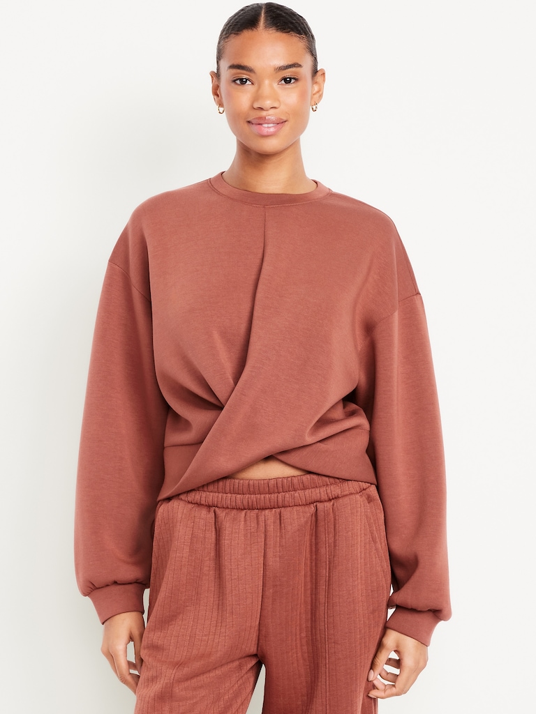 Bounce Fleece Twist-Front Top