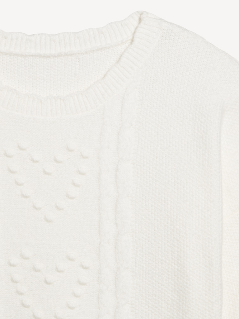 SoSoft Crew-Neck Bobble Heart Sweater