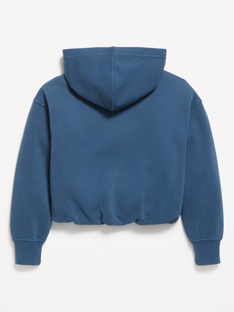 Cropped Bubble-Hem Hoodie for Girls