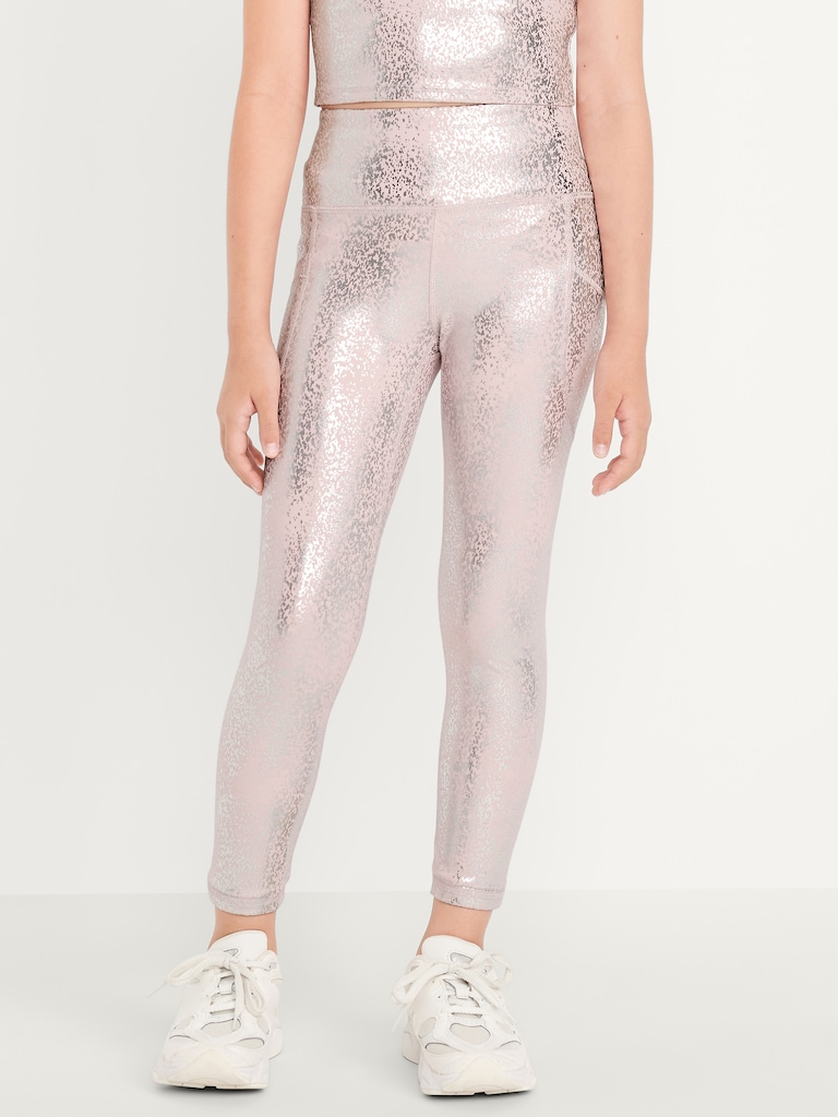 High-Waisted PowerSoft 7/8-Length Side-Pocket Leggings for Girls