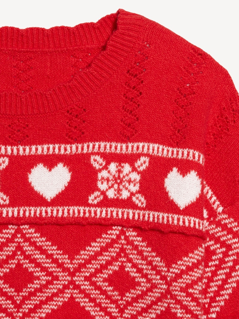 Crew-Neck Heart Sweater