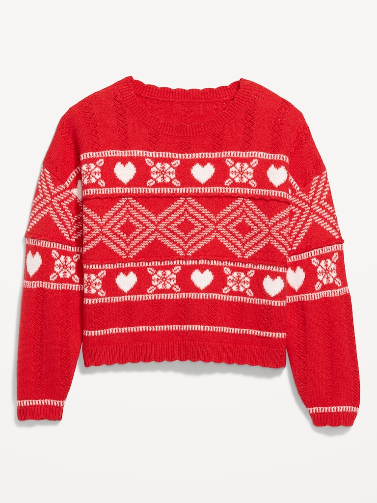 Crew-Neck Heart Sweater