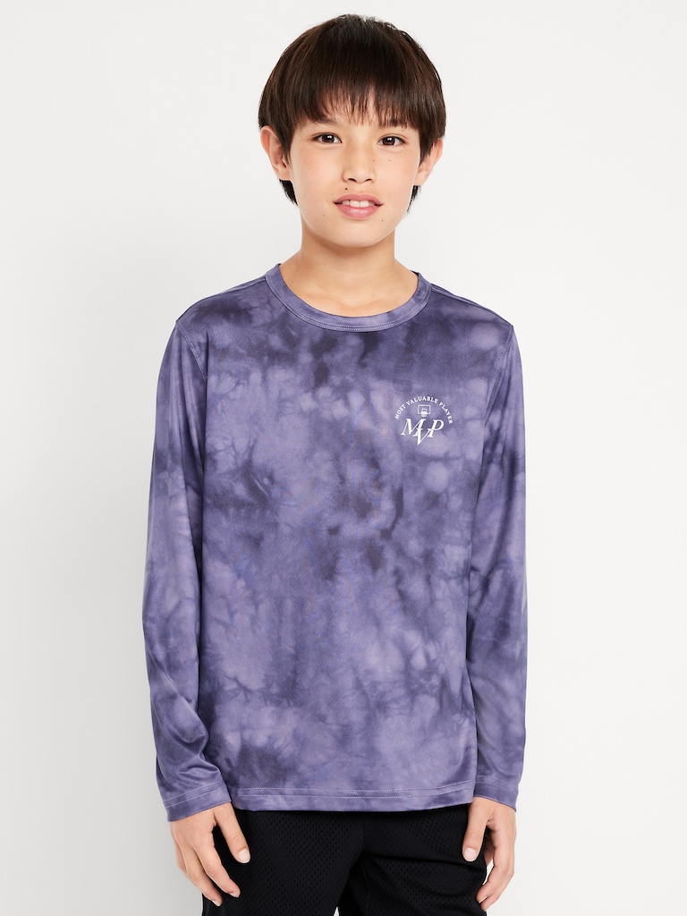 CloudMotion Long-Sleeve Graphic Performance T-Shirt for Boys
