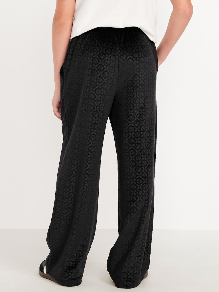 Baggy Embossed Velour Track Pants for Boys