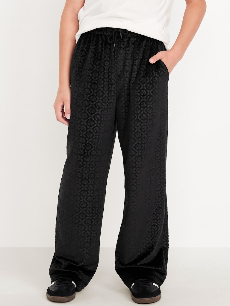 Baggy Embossed Velour Track Pants for Boys