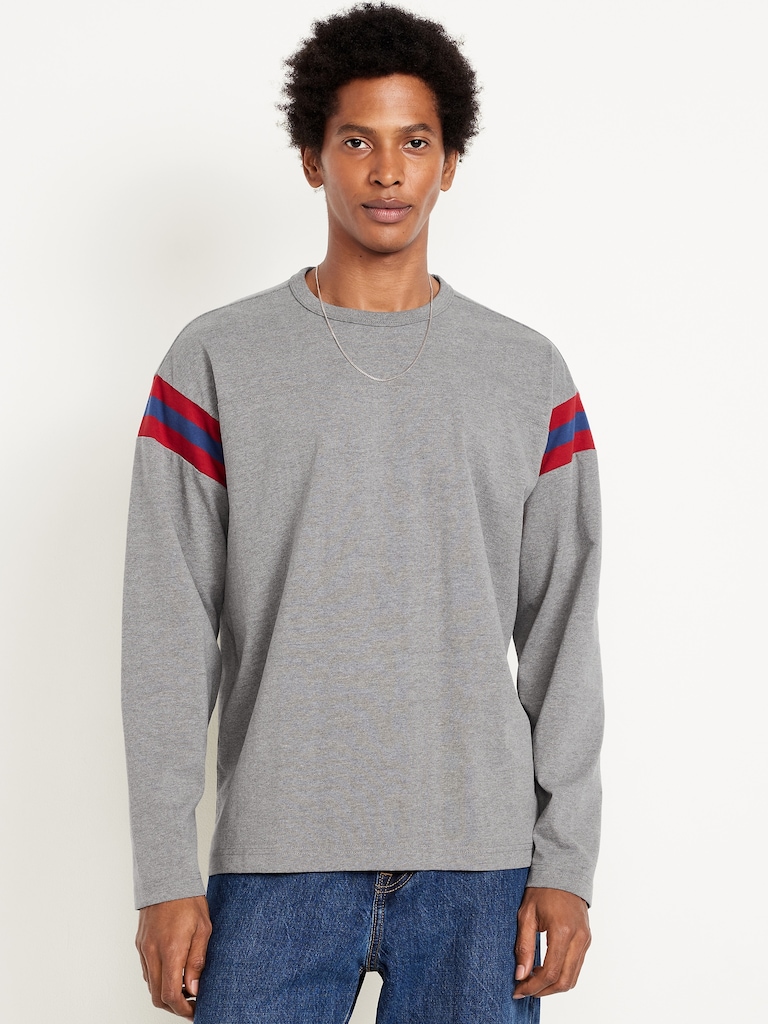 Heavyweight Long-Sleeve Football-Style T-Shirt